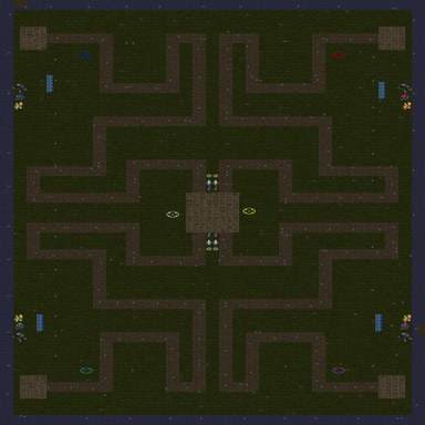 M aze D efense with minerals — map preview